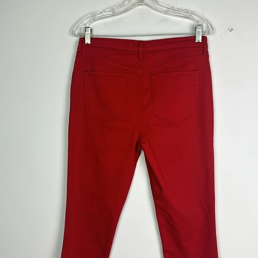 Free People Reagan Raw Jeans Size 31 Skinny Red Cotton Modal Stretch Button Fly - Picture 10 of 16